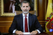 Imagen del mensaje televisado del Rey Felipe VI el 3 de octubre.-J P GANDUL / EFE