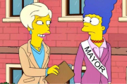 Kellyanne Conway y Marge Simpson, en el episodio de la serie Los Simpson.-EL PERIÓDICO