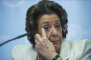 Rita Barberá, exalcaldesa de València, durante una rueda de prensa en la sede del PP valenciano.-MIGUEL LORENZO