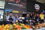 Los empresarios José Miguel Arnaiz, Juan Cereijo, Montse Aparicio, diputada de Burgos Alimenta, Roberto da Silva, Gema Fernández, técnico de Promoción Alimentaria de Burgos Alimenta, María Luisa del Amo e Ignacio Bueno.-ECB