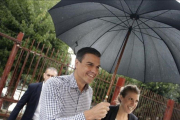 El secretario general del PSOE, Pedro Sánchez, en A Coruña.-EFE / CABALAR