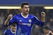 Diego Costa gesticula en la celebración del 1-0 del Chelsea sobre el Hull.-GERRY PENNY