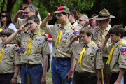 Miembros de los Boy Scouts, en una jura de bandera, en el 2009, en Hudson (Winsconsin).-Foto: KAREN BLEIER / AFP
