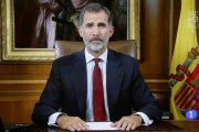 Imagen del mensaje televisado del Rey Felipe VI el 3 de octubre, tras la celebración del referéndum independentista en Cataluña-J P GANDUL / EFE
