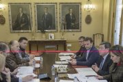 Un momento de la reunión mantenida ayer, por la Mesa de Diálogo Social.-S. O.