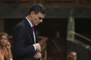 El presidente del Gobierno, Pedro Sánchez, en la sesión plenaria del Congreso de la pasada semana-/ DAVID CASTRO