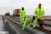 Obras de construcción de la línea de Alta Velocidad entre Olmedo y Zamora, a su paso por Medina del Campo (Valladolid)-Ical