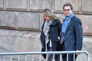 Artur Mas, a su llegada al TSJC, este jueves.-FERRAN SENDRA