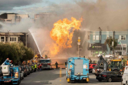 Un incedio en un suburbio de San Francisco, California, por una explosón de gas.-AFP