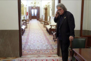 El portavoz de ERC en el Congreso, Joan Tardà,  a su llegada a la Junta de Portavoces esta manana en el Congreso de los Diputados.-CHEMA MOYA