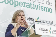 Un momento de la conferencia ofrecida por Aguilera ayer en Burgos, en la que explicó algunos de los pasos dados hasta ahora en la negociación de la nueva PAC.-S. O.