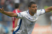 Aridane celebra un gol con el Tenerife-