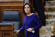 Soaraya Sáenz de Santamaría, en el Congreso.-JUAN MANUEL PRATS