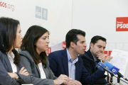 María Fernanda Blanco, Esther Peña, Luis Tudanca y Daniel de la Rosa durante la rueda de prensa.-RAÚL G. OCHOA