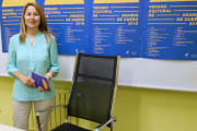 La concejala arandina durante la presentación de ayer.-L. V.