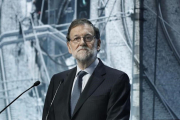 Mariano Rajoy, el pasado 28 de marzo, durante su intervención en la inauguración de una jornada sobre infraestructuras en Barcelona.-EFE