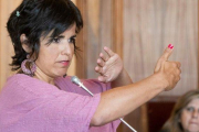 La líder de Podemos en Andalucía, Teresa Rodríguez, durante su declaración en el juicio.-EFE / RAÚL CARO