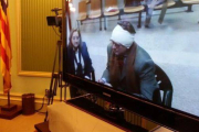 El expresidente balear Jaume Matas comparece por videoconferencia desde la prisión de Segovia en la comisión de investigación del Parlamento balear, el pasado 20 de febrero.-Foto: EL PERIÓDICO