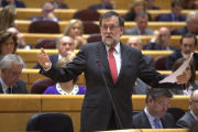 Mariano Rajoy, en el Senado, en una sesión de control al Gobierno del pasado mes de marzo.-DAVID CASTRO