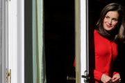La reina Letizia, en el Palacio de la Zarzuela, este jueves.-/ EFE / CHEMA MOYA