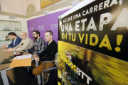 Izcara (Covarrubias),DelBarco (Belorado), Villán y Puente (organizadores técnicos), durante la presentación.-RAÚL OCHOA