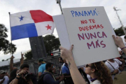 Protestas masivas en Panamá en contra del Gobierno.-EFE