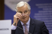 Michel Barnier, en su comparecencia ante el Comité de las Regiones, en Bruselas-EFE / OLIVIER HOSLET