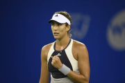 Garbiñe Muguruza, durante el partido ante Angelique Kerber.-AFP / FRED DUFOUR
