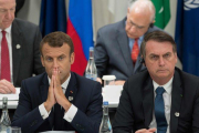 Emmanuel Macron junto a Jair Bolsonaro, presidente de Brasil.-AFP