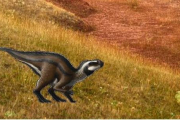Recreación de Vegagete, el pequeño dinosaurio de Salas que podría pasar por un Fox Terrier.
