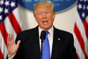Donald Trump comparece ante los medios en la Casa Blanca-KEVIN LAMARQUE