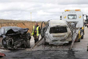 Imagen de un accidente registrados en la carretera Burgos-Aguilar.-RAÚL G. OCHOA