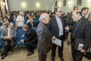 El arzobispo de Burgos, Fidel Herráez, (a la derecha de la imagen) fue de los primeros en intervenir en la apertura de las celebraciones.-SANTI OTERO