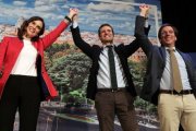 Pablo Casado, durante la presentación de los candidatos del PP a la Comunidad y el Ayuntamiento de Madrid, Isabel Díaz Ayuso y José Luis Martínez-Almeida.-EFE / JUANJO MARTÍN