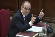 Captura de la señal institucional del Tribunal Supremo con la declaración de Jordi Turull.-EFE / TRIBUNAL SUPREMO