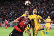 Urko Vera, en plena acción, fue el autor del primer tanto del CD Mirandés en el choque de ayer en Anduva-Alfonso G. Mardones