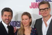 Renée Zellweger, posa junto a Colin Firth (derecha) y Patrick Dempsey, este viernes en Madrid.-AFP / CURTO DE LA TORRE