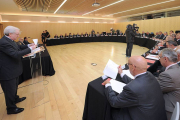 El presidente de la Cámara de Comercio de Burgos, durante su intervención de ayer.-ISRAEL L. MURILLO