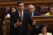 El presidente del Gobierno, Pedro Sánchez, durante su intervención.-DAVID CASTRO