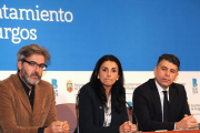 Jesús Ortego, Gloria Bañeres y Vicente Marañón, ediles de C’s.-ISRAEL L. MURILLO