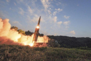 Lanzamiento de un misil surcoreano.-AP