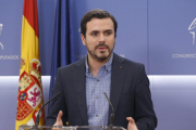 Alberto Garzón, en el Congreso de los Diputados, en Madrid.-PACO CAMPOS (EFE)