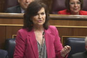 Carmen Calvo hoy en el Congreso-