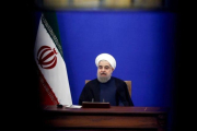El presidente iraní, Hasán Rohaní, durante la entrevista televisiva tras la implementación de nuevas sanciones.-ATTA KENARE (AFP)