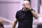 Calero, durante un partido en El Plantío. LALIGA