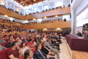 La charla del juez burgalés llenó el Aula Romeros de la UBU.-ISRAEL L. MURILLO