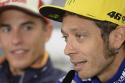 Valentino Rossi y Marc Márquez, en la conferencia de prensa del Gran Premio de Austria.-MIRCO LAZZARI