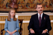 El rey Felipe VI y su hija, la princesa Leonor.-MARISCAL (EFE)