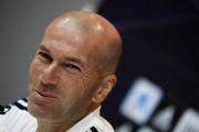 Zidane en rueda de prensa este martes antes de visitar Mestalla.-EFE