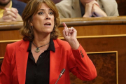 La ministra de Justicia, Dolores Delgado, durante una intervención en el Congreso.-JOSE LUIS ROCA